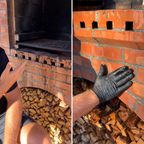 Grătar înainte și după curățarea cu GRILLUX Heavy Duty – grăsime arsă îndepărtată